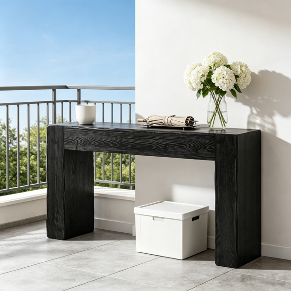 Long Solid Wood Console Table - Rustic Farmhouse Design