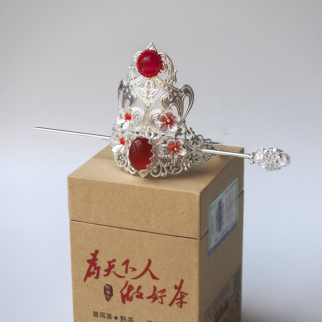 Ancient Style Hair Crown Headdress with Hairpin - Hanfu
