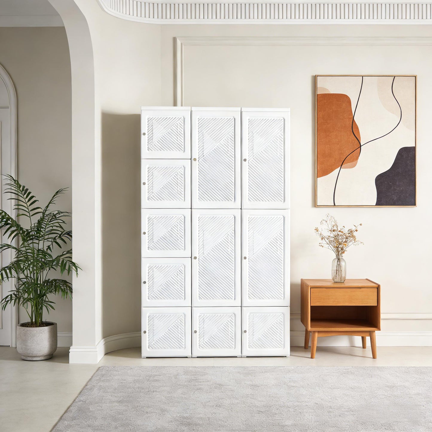 Portable Wardrobe Closet - White Clothes Storage Organizer