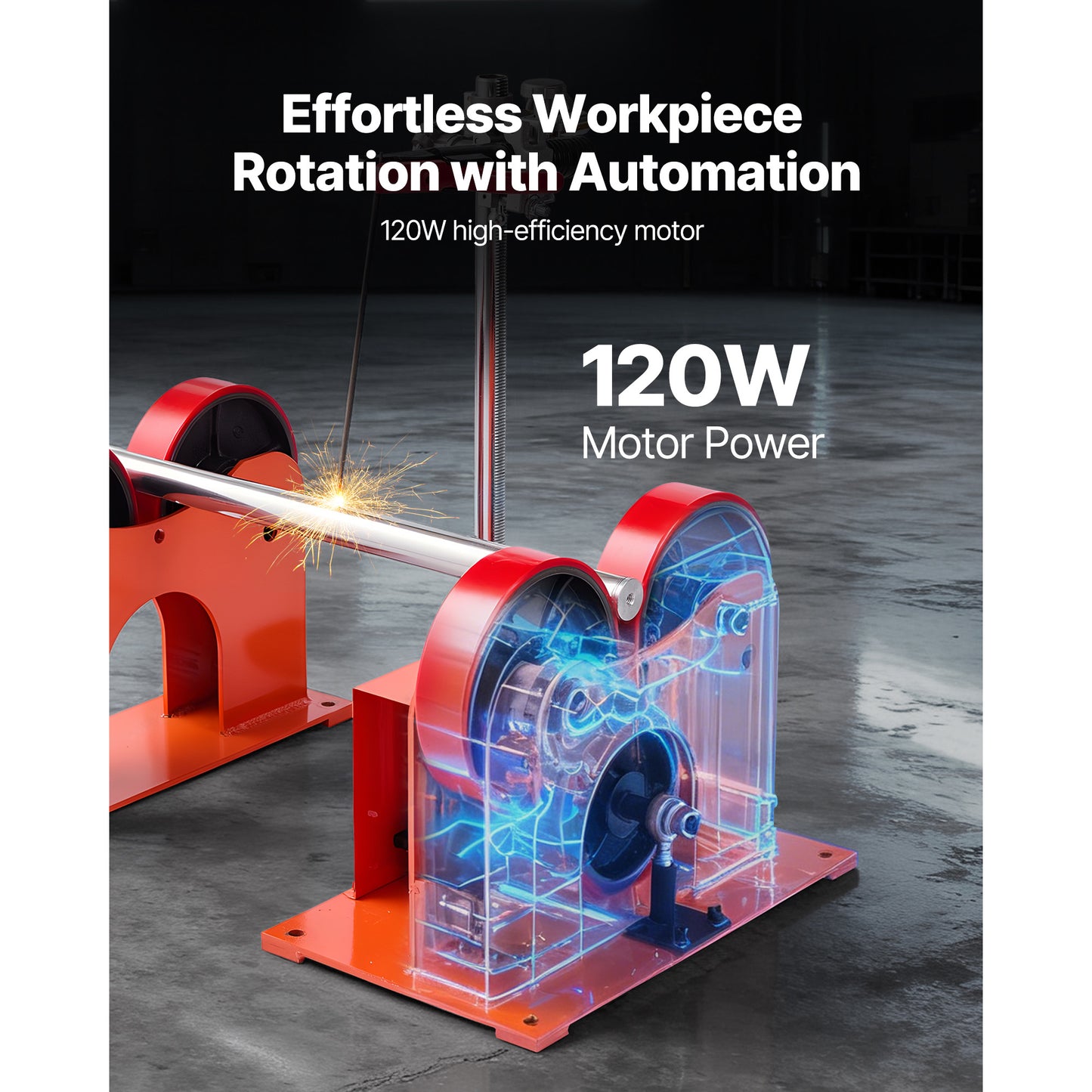 Adjustable Pipe Turning Roller with PU Rollers 2205 Lbs Load Support for Welding Equipment