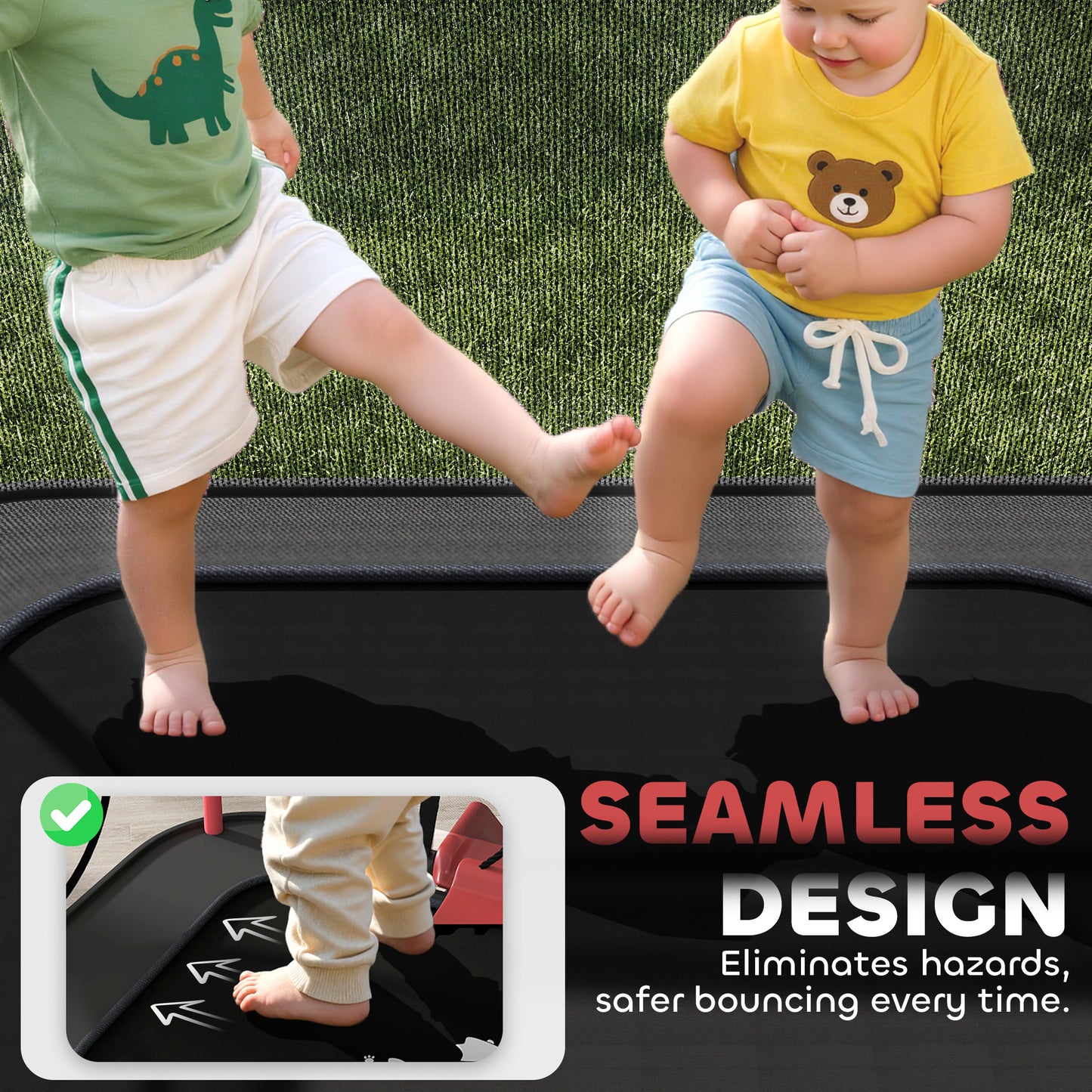 Kids Trampoline with Slide, Swing & Basketball Hoop - Red