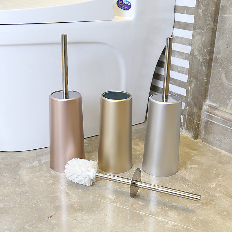 European Style Toilet Brush Set with Stand, Multiple Colors & Nylon Brush Head