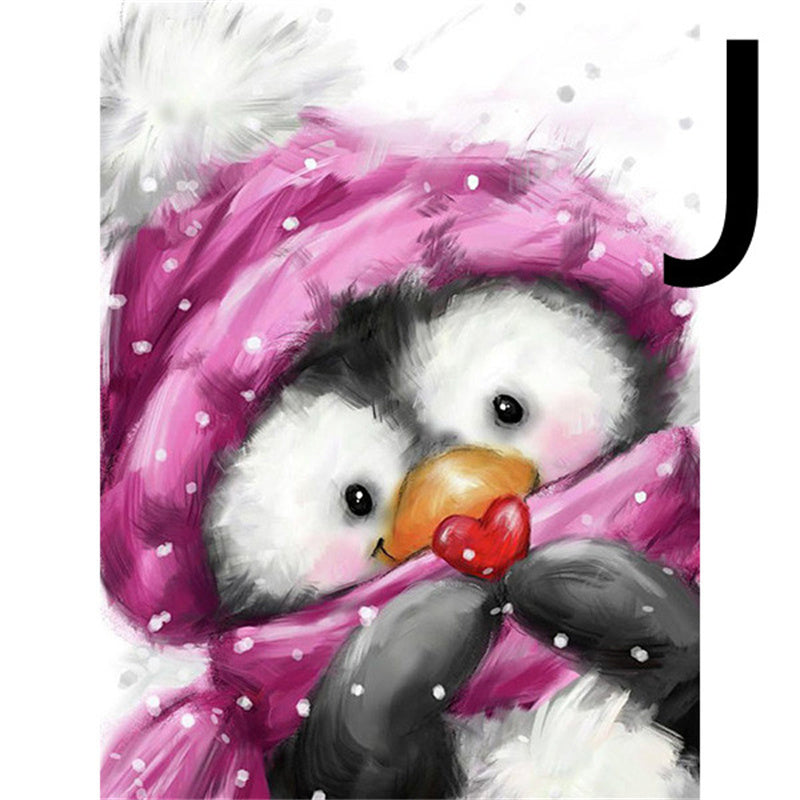5D Cartoon Diamond Painting Kit for Animals - Penguin Embroidery Craft