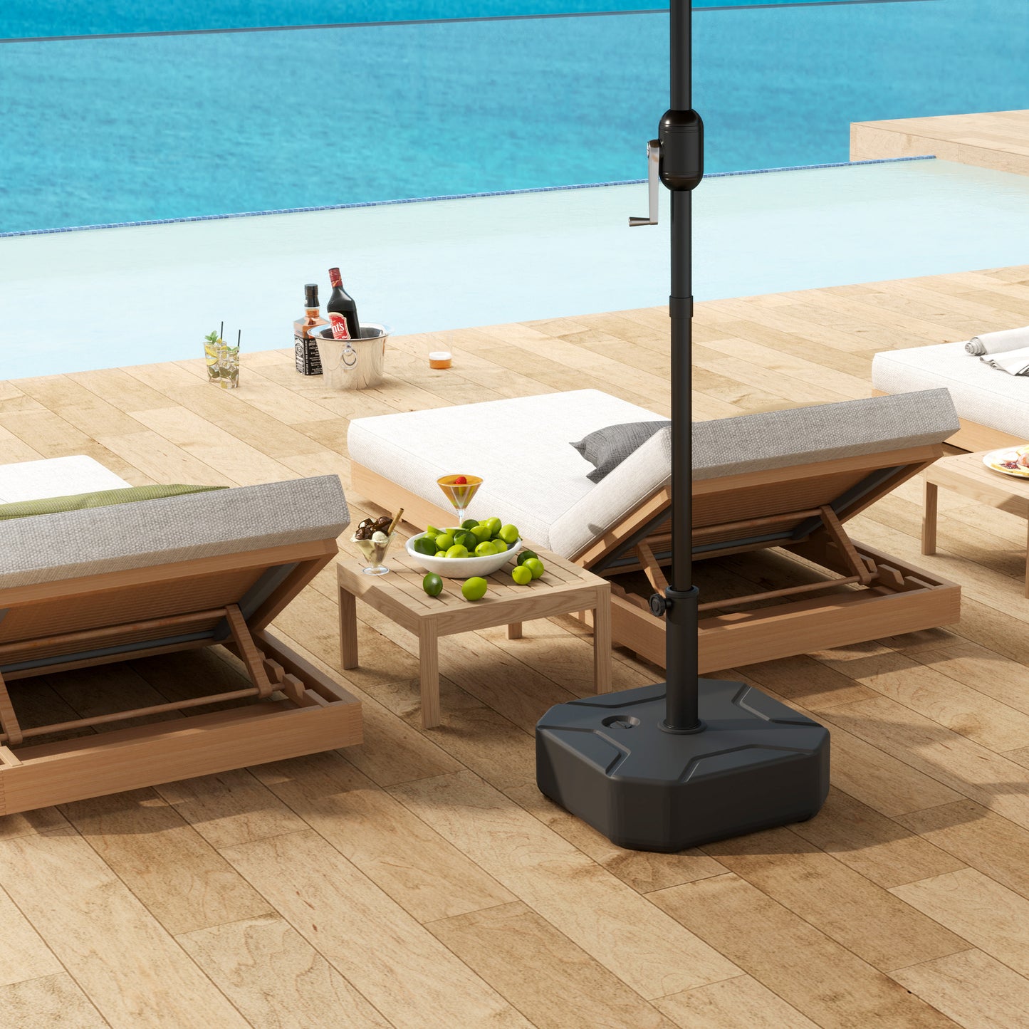 Heavy Duty Square Patio Umbrella Base - 55 lbs Sand Weight