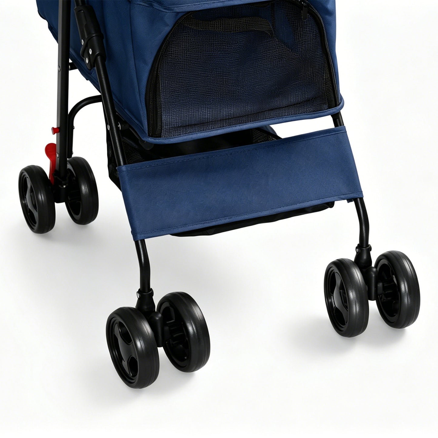 Foldable Pet Stroller for Small Dogs and Cats - Blue, 28 lbs Capacity