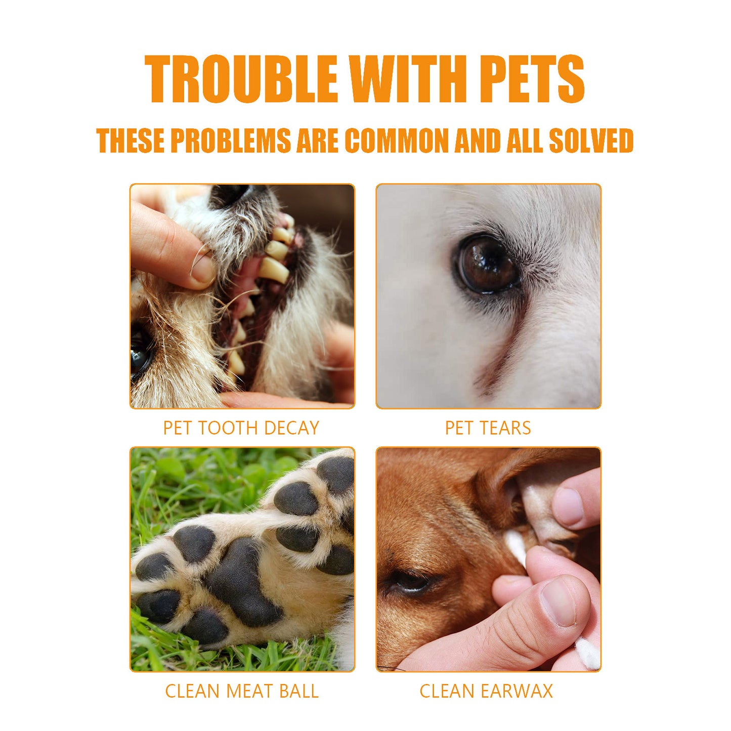 Pet Dental & Ear Cleaning Wipes Set - Dog & Cat Oral Hygiene, Tear Stain & Ear Care