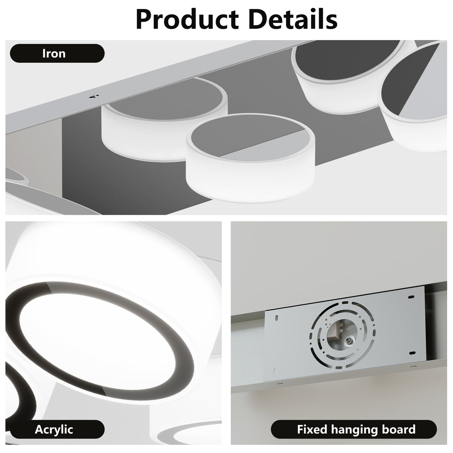 Modern 3-Light LED Vanity Light Fixture - White & Chrome