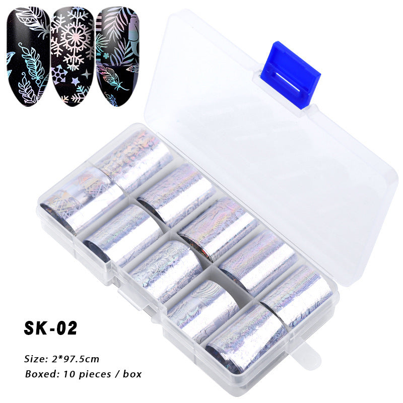 Holographic Nail Foils Stickers - 10 Sheets