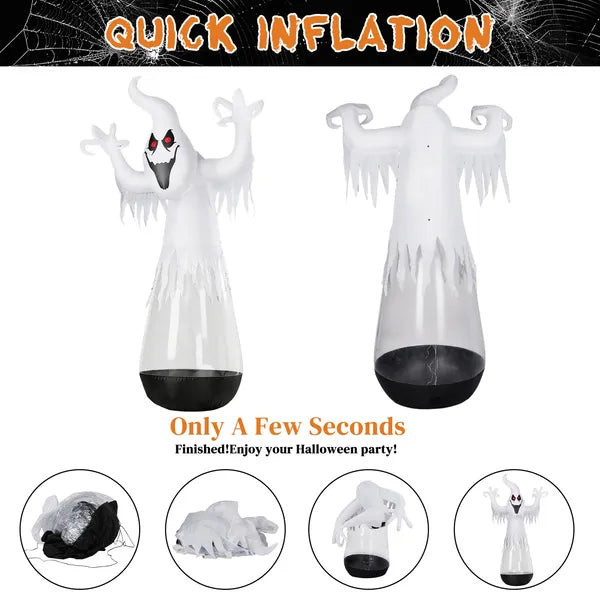 12ft Inflatable Halloween Ghost Decor with LED Lights