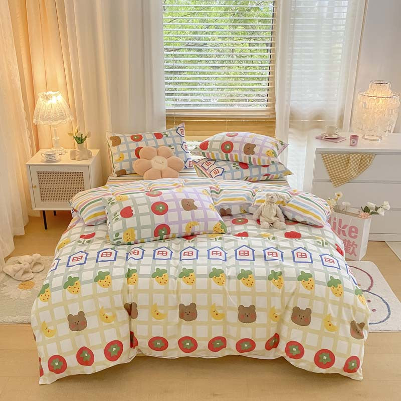 Pure Cotton Bedding Set - Thick, Brushed, Multiple Sizes & Variants