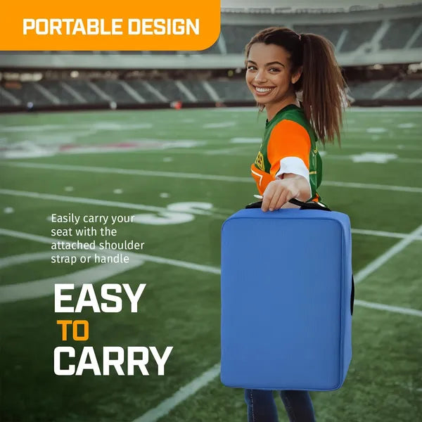 Portable Stadium Seat Cushion - Extra Thick 21x15 Inch with Pocket
