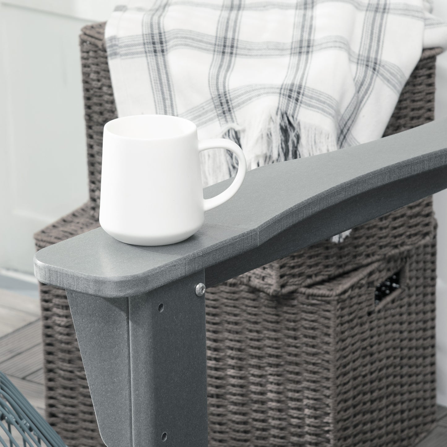 Adirondack Rocking Chair - Waterproof HDPE for Patio - Light Gray