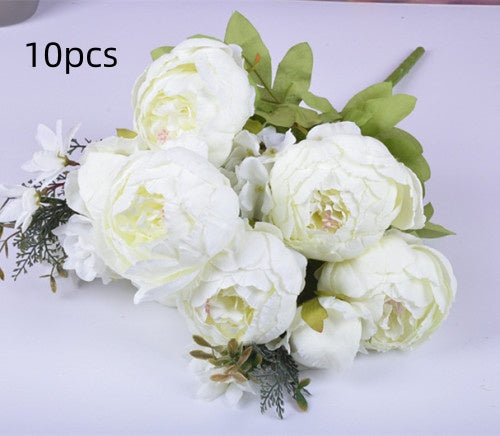 Artificial Peony Flowers Set - Decorative Silk Flowers for Home & Garden