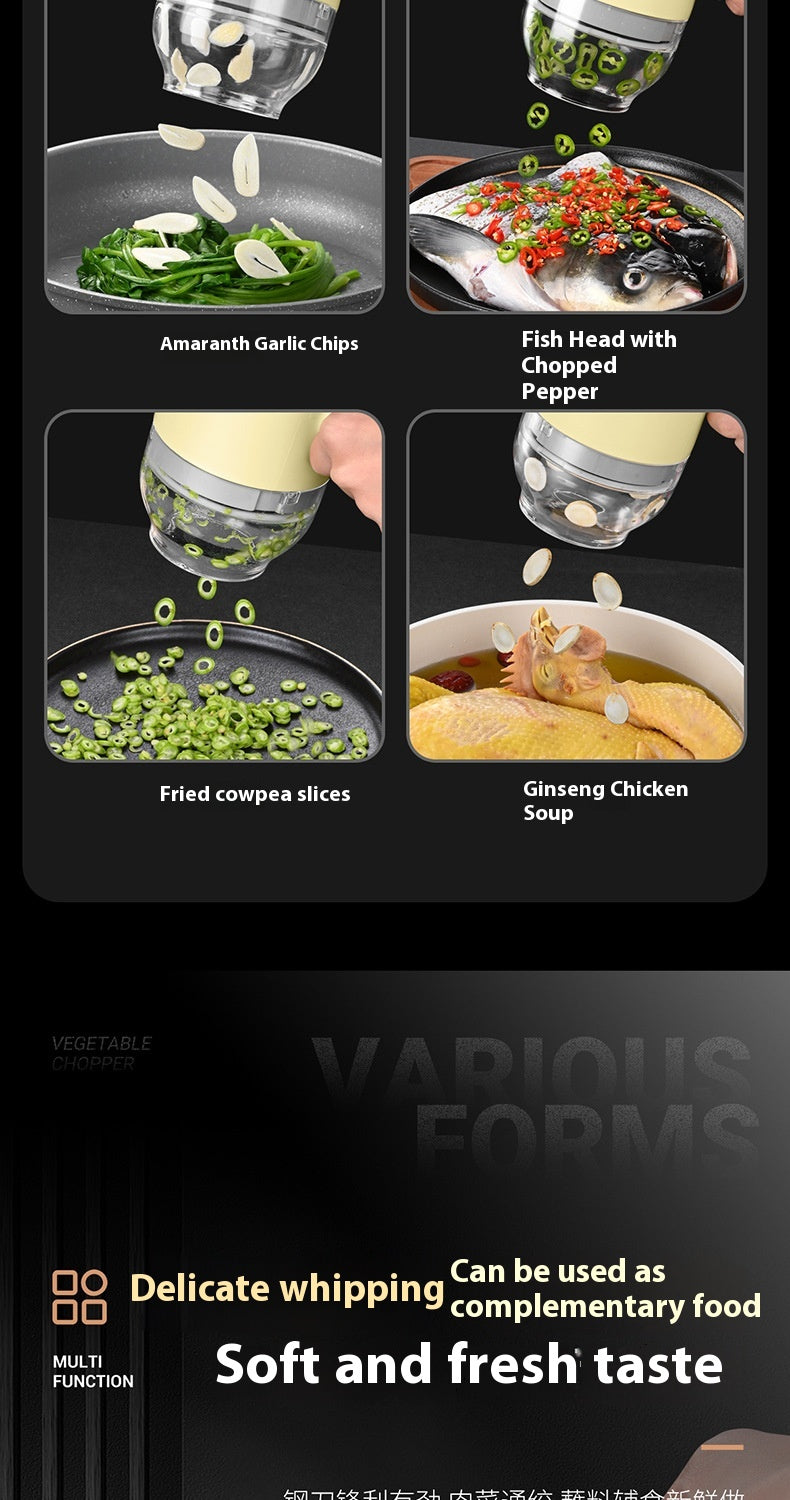 Wireless Garlic Grinder Electric Crusher with Food-Grade Plastic - Beige