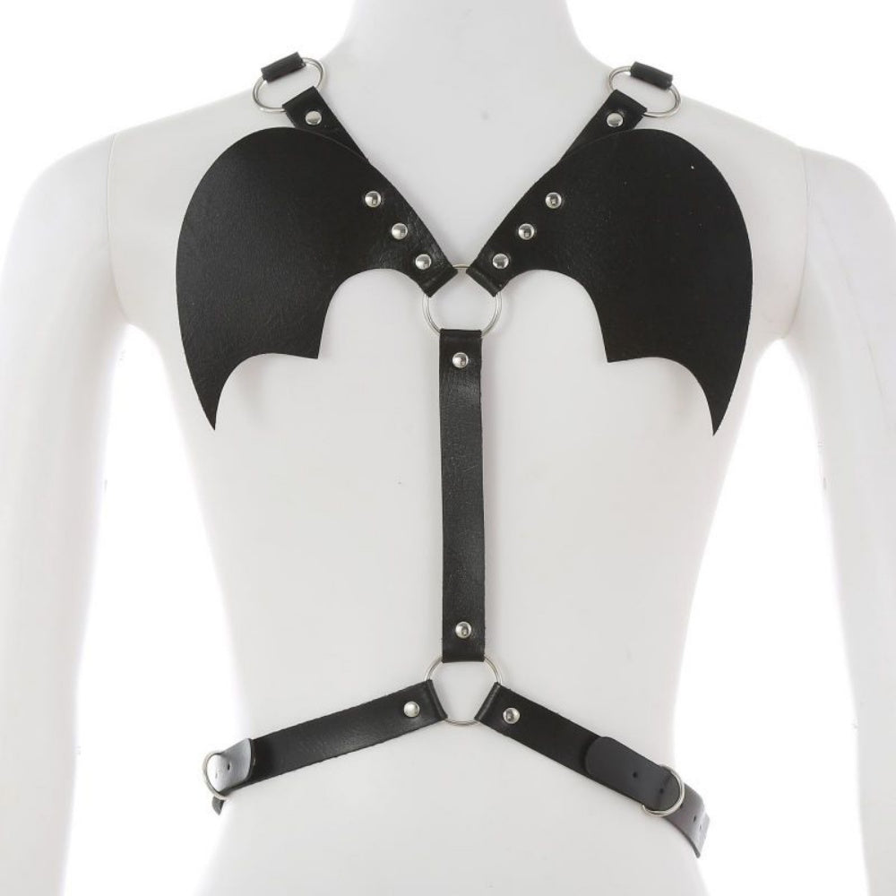 Punk Leather Body Chains - Black Layered Waist Harness for Women