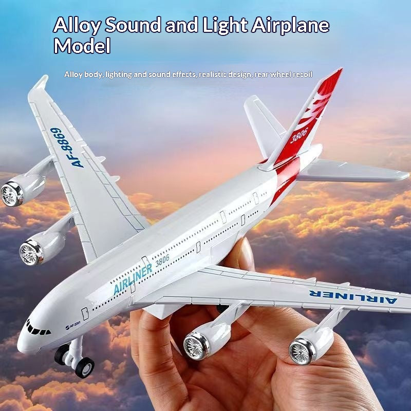 Children's Alloy Airplane Model with Lights and Sound - Flying Toy for Kids