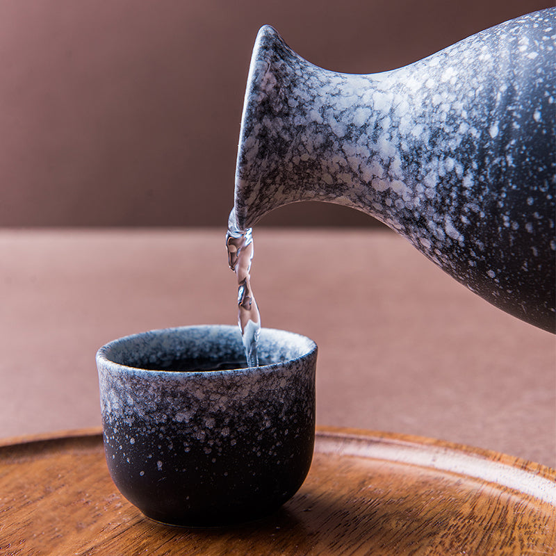 Japanese Style Ceramic Wine Glass and Sake Jug Set - Creative Home Barware