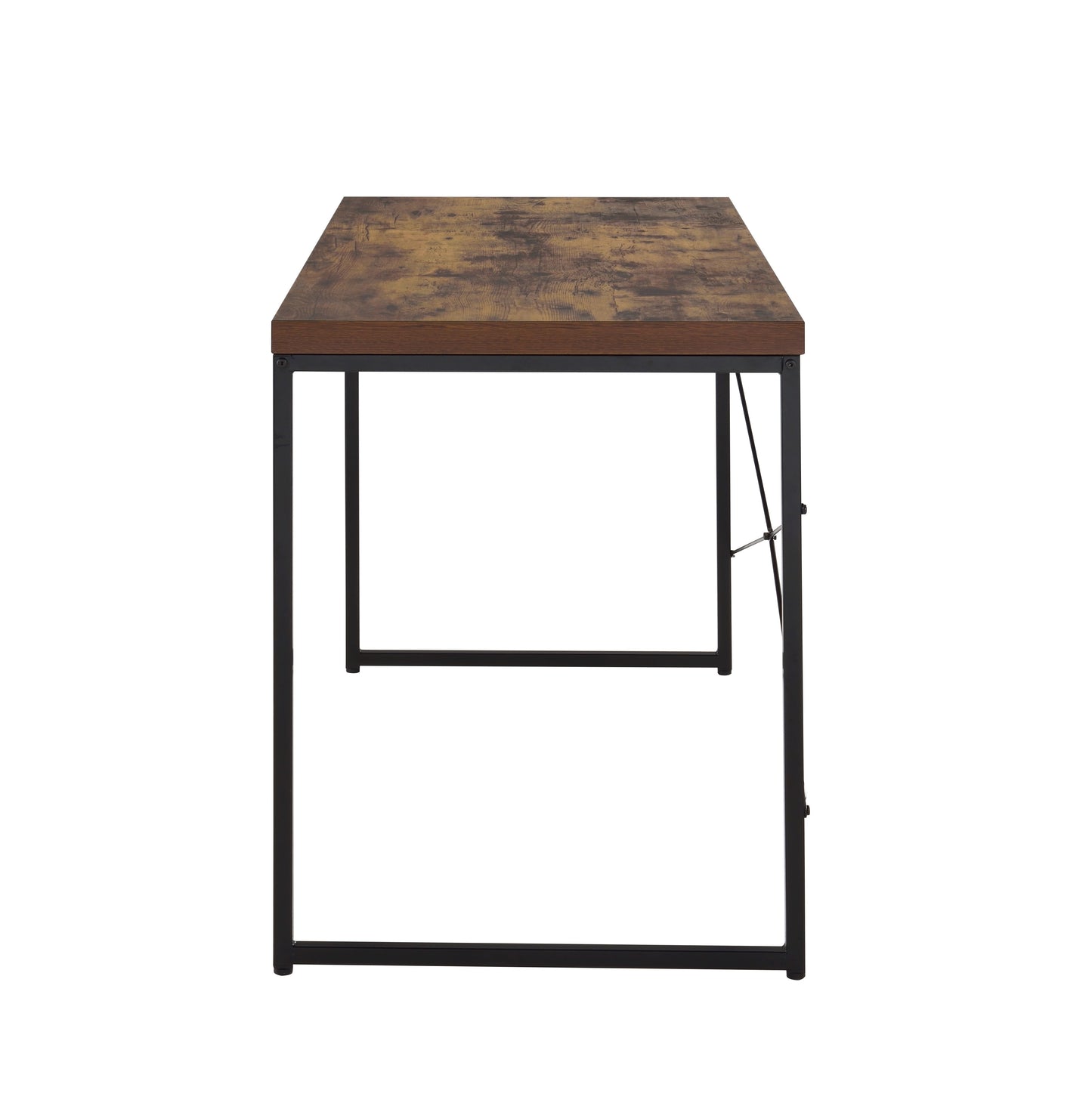 Weathered Oak & Black Metal Writing Desk - Small Dining Table