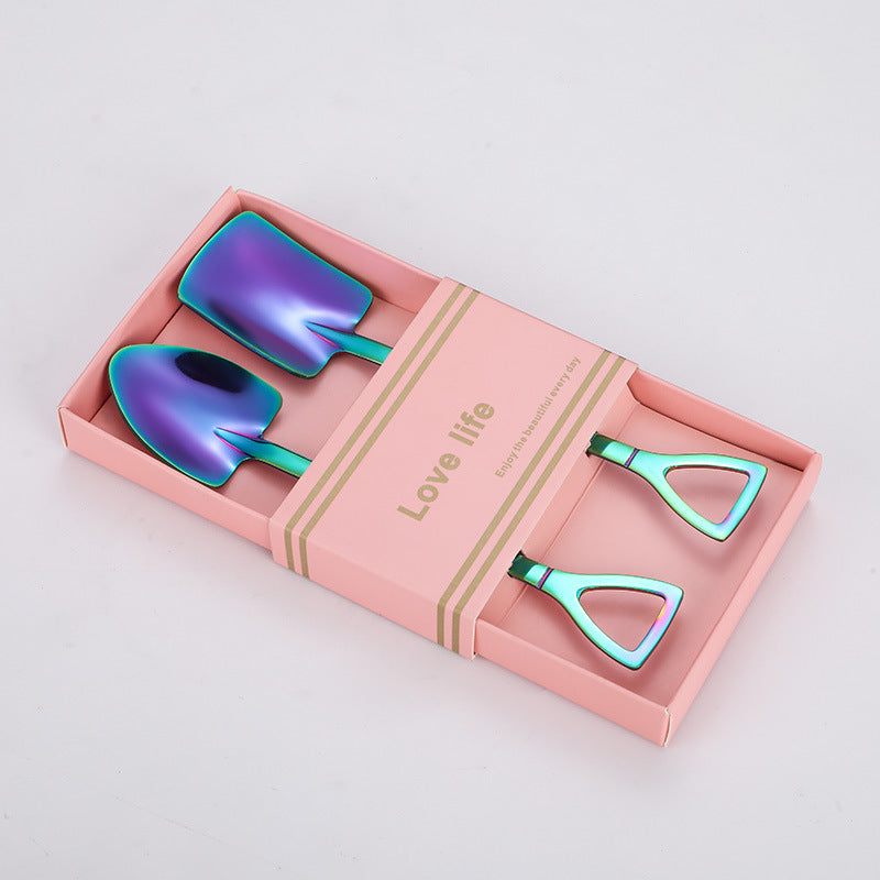 Stainless Steel Spade Spoon for Watermelon Ice Cream - Multiple Colors