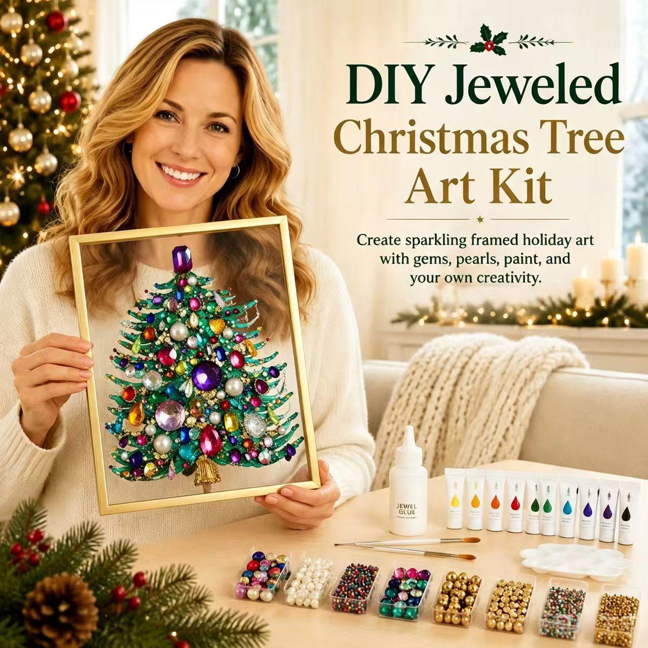 DIY Christmas Tree Jewelry Art Kit - Holiday Home Decor Craft Set