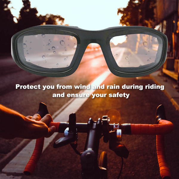 3 Pairs Clear Motorcycle Riding Glasses - Wind Resistant Eye Protection