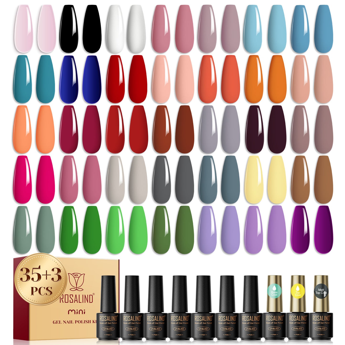 Nail Gel Polish & Color Glue Set - 38 Bottles for Nail Art & Beauty