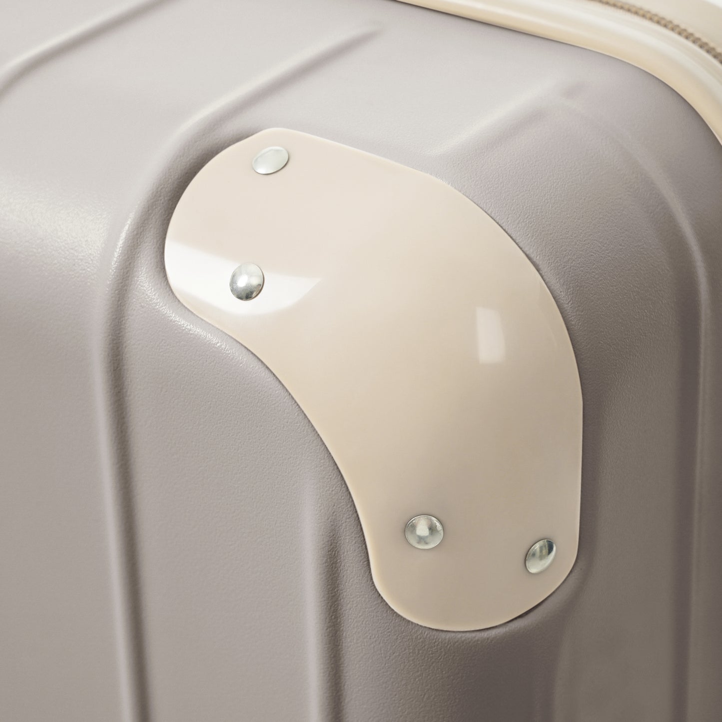 Premium ABS Travel Luggage Set - 3-Piece with TSA Lock, Light Grey