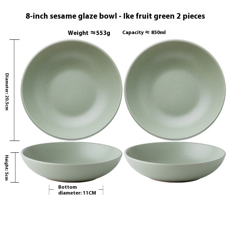 Solid Color Nordic Style Ceramic Plate – 8.5 Inch Dinnerware Set, Kitchen & Dining