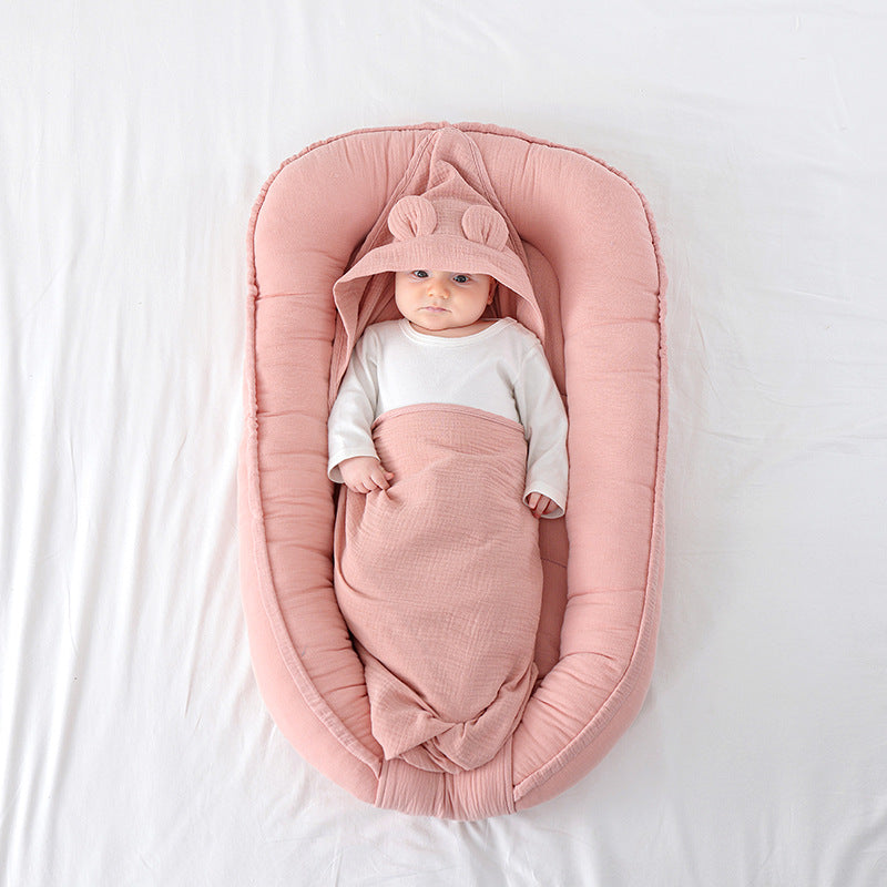Newborn Baby Bed in Uterine Shape with Anti-Startle Design - Cotton, Multiple Colors