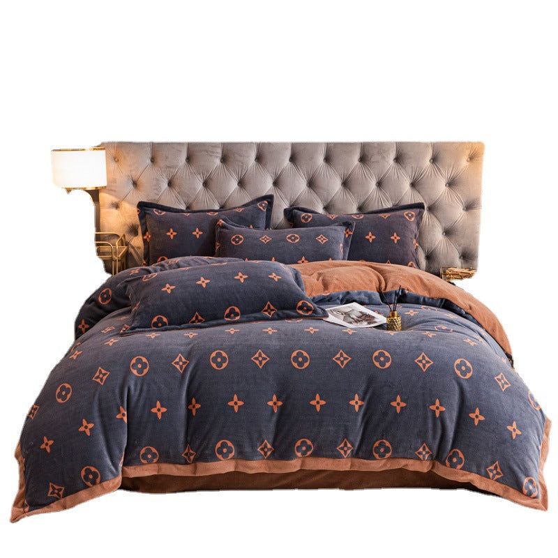 Nordic Thick Velvet Bed Sheet Set - Double-Sided Warm & Cozy Bedding