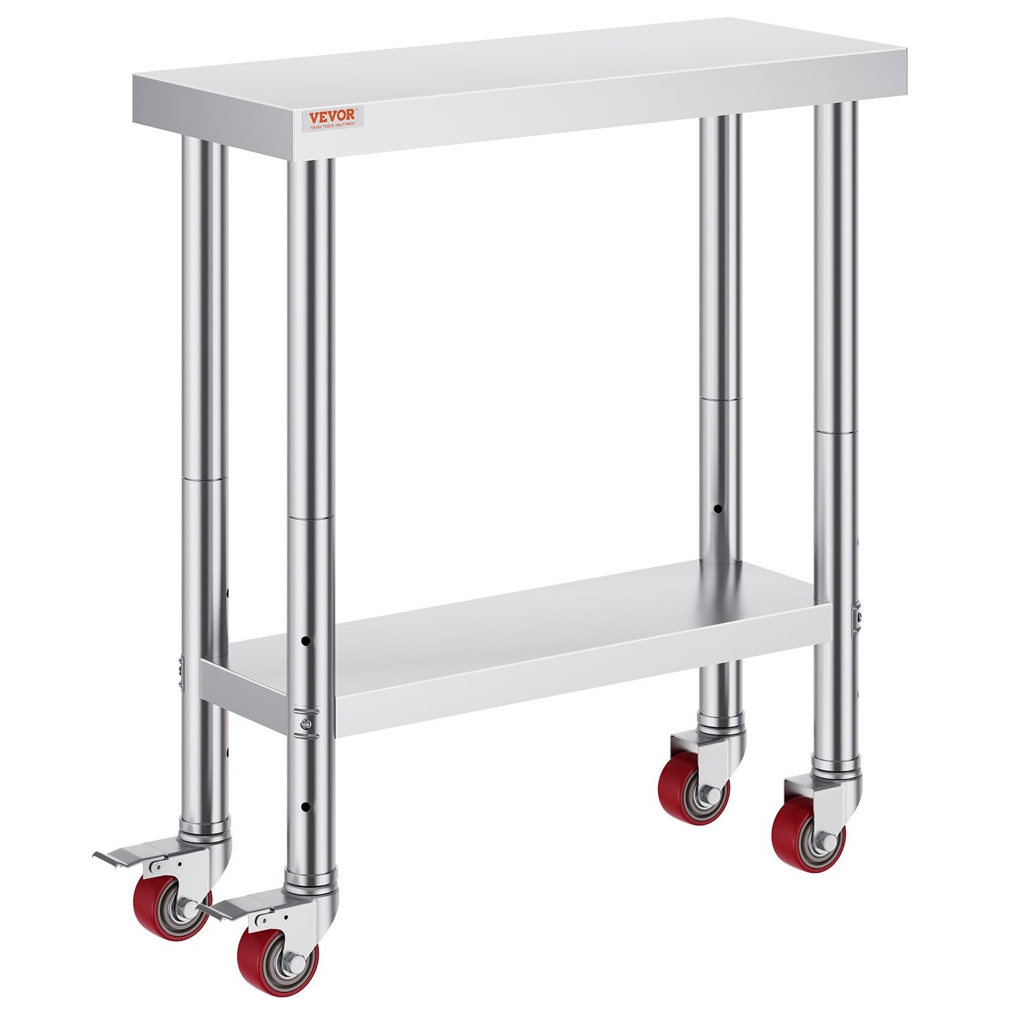 30x12x34 Inch Stainless Steel Work Table with Adjustable Shelves