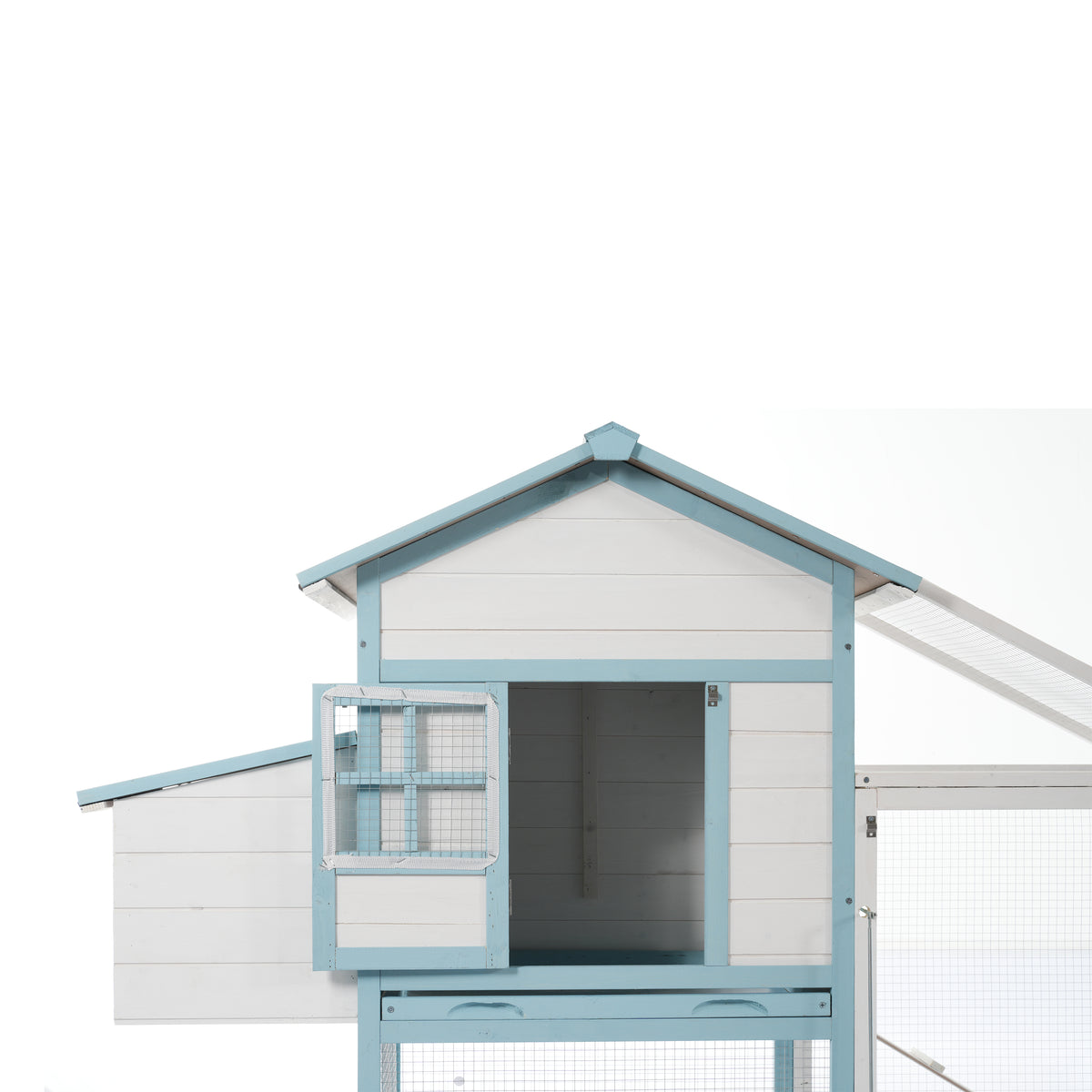 Pet Guardrails for Chicken Coop, Wooden Fence with Blue, Tan or White Finish