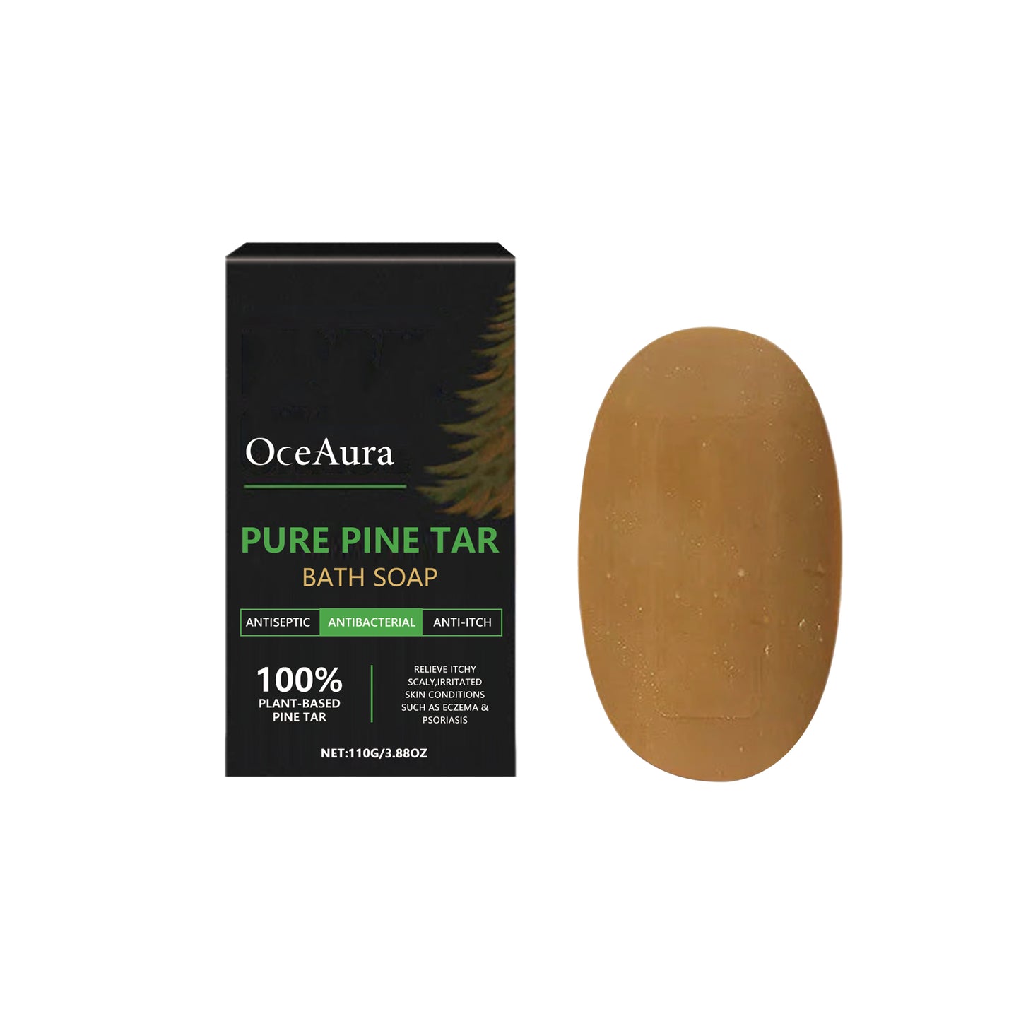 Pure Pine Tar Bath Soap for Sensitive Skin - Deep Cleansing & Moisturizing