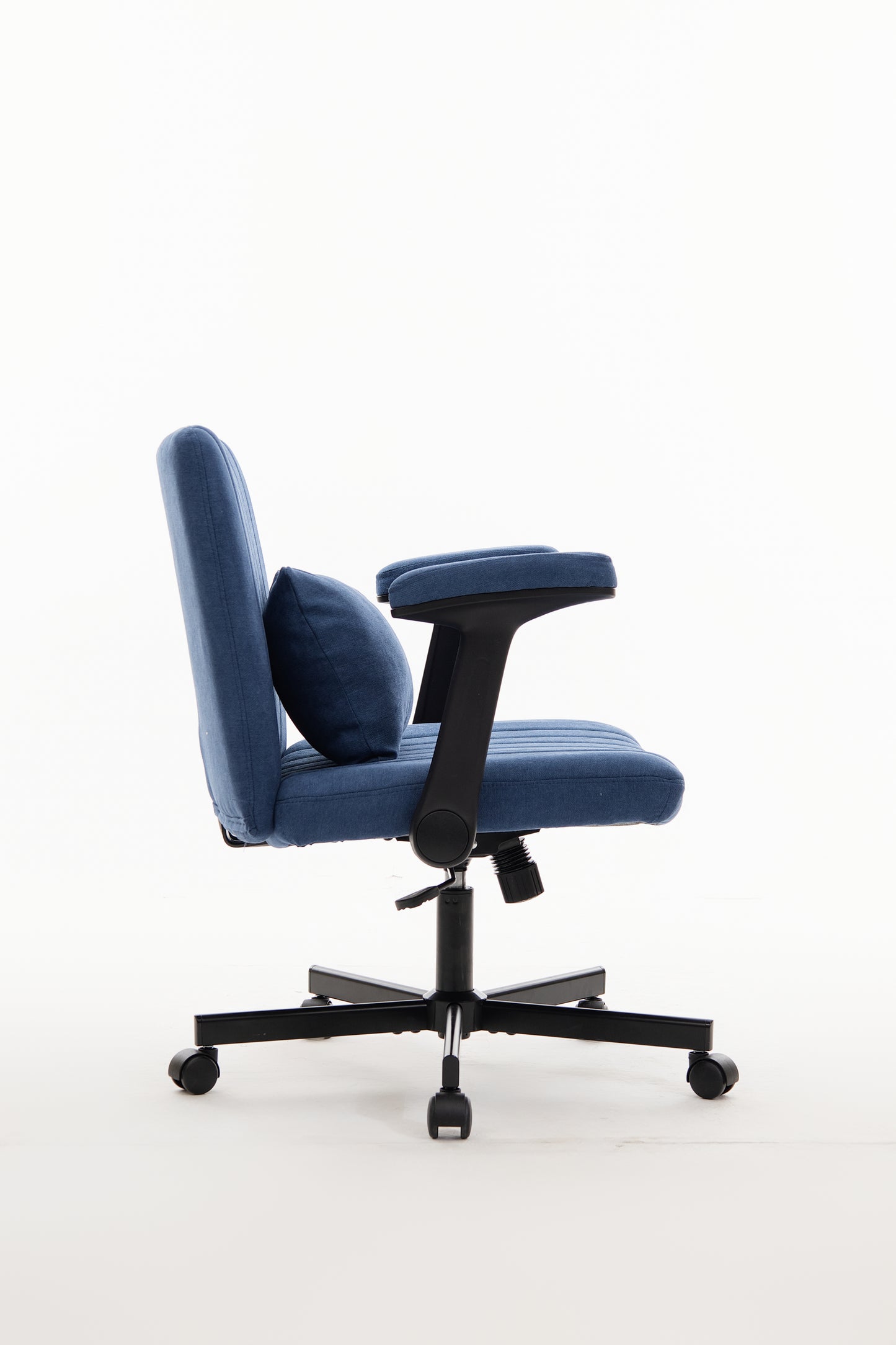 Blue Modern Linen Criss Cross Armrest Office Chair