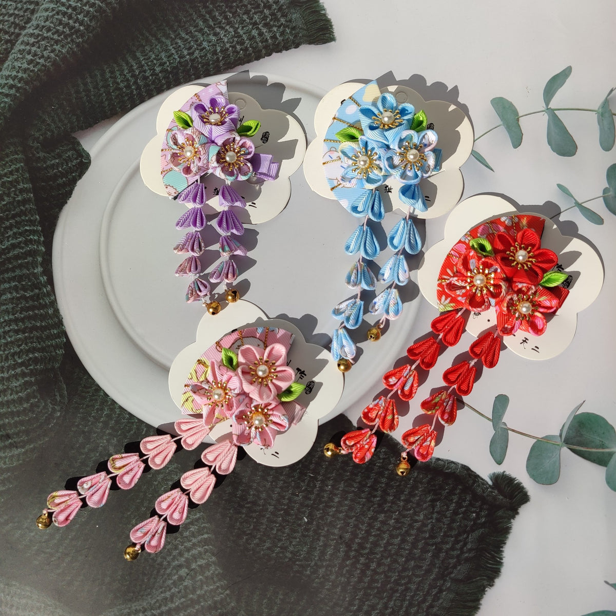 Floral Hairpin Japanese-Style Vintage Hair Clip