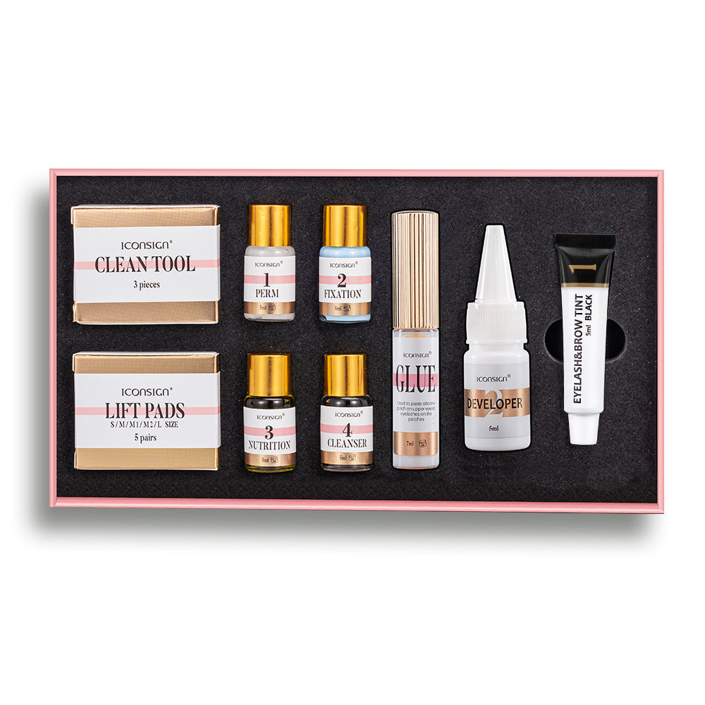 Lash Lift and Eyebrow Tint Kit - Professional Eyelash Perming & Dyeing Set