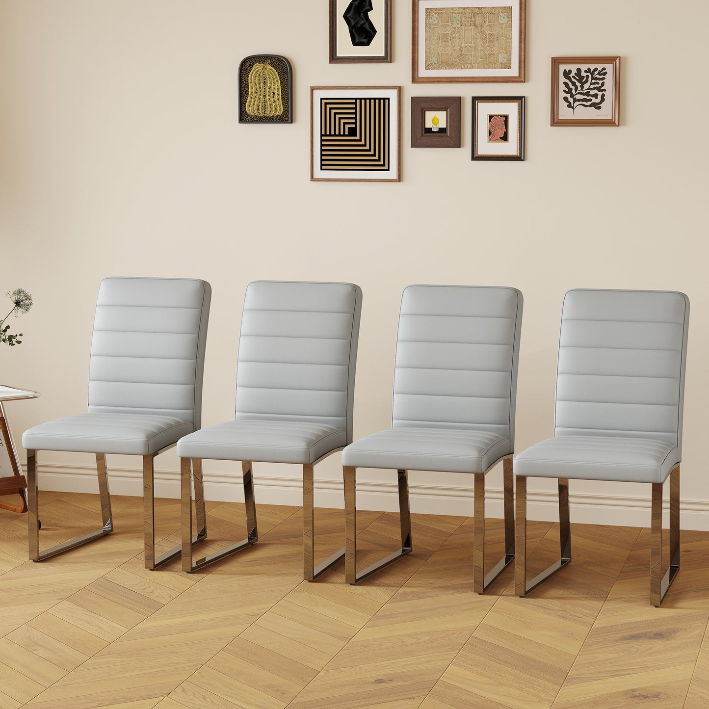 4 Pack Heavy Duty Chairs Set 2.1 Thick Cushion, Iron Frame, Perfect
