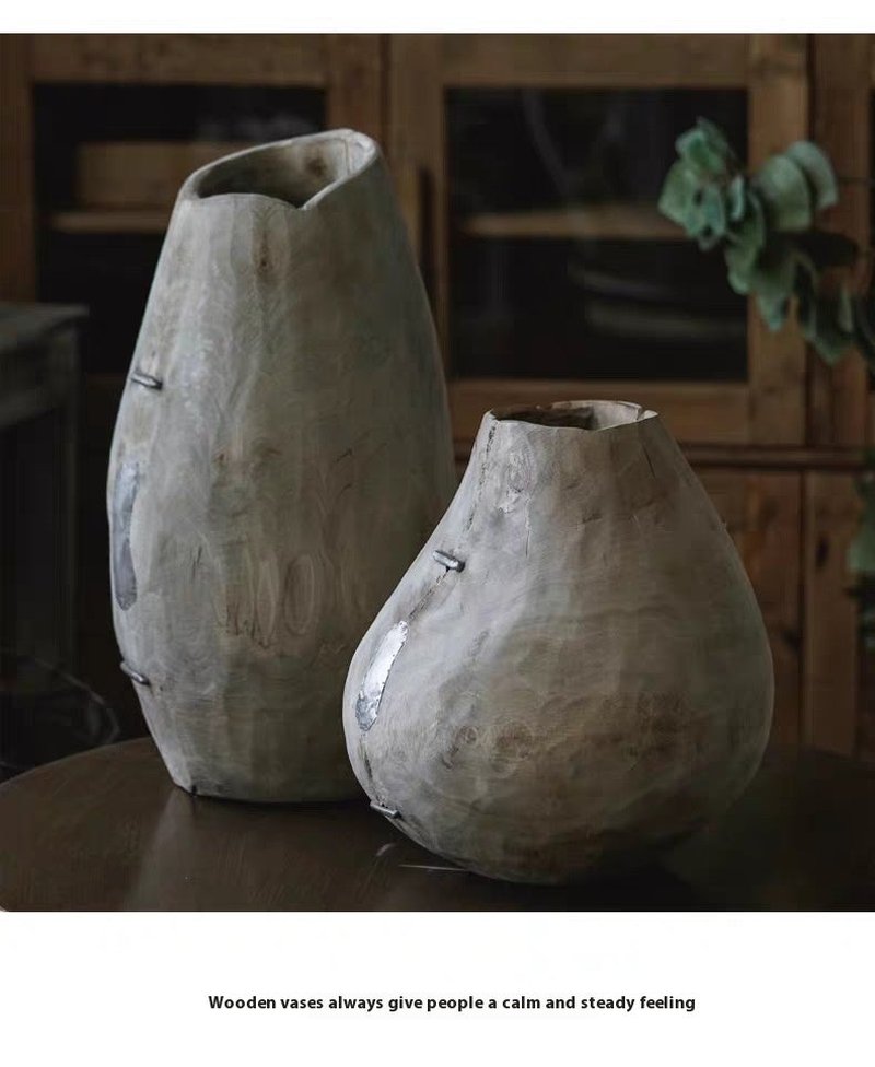 Living Room Floor Vase Stand Decoration Solid Wood Home Accent