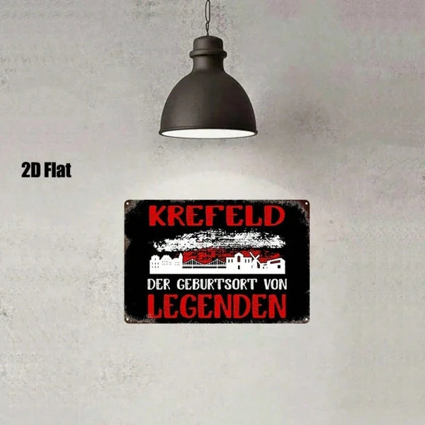 Vintage Metal Wall Art - Krefeld Germany 8x12 Inch Plaque