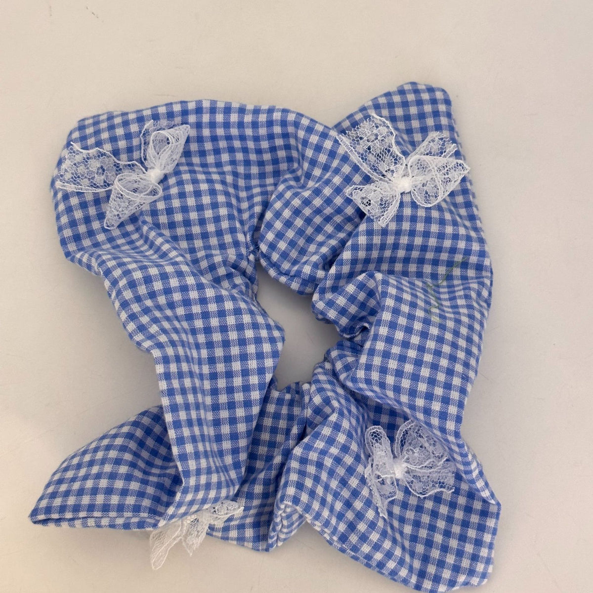 Vintage Plaid Square Scrunchie