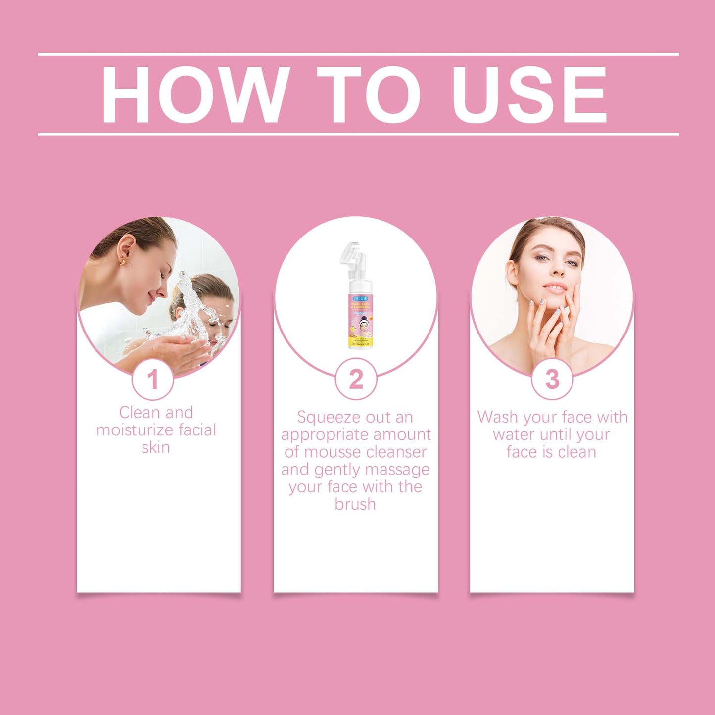 Kojic Acid & Turmeric Mousse Facial Cleanser - Hydrating Foam Face Wash