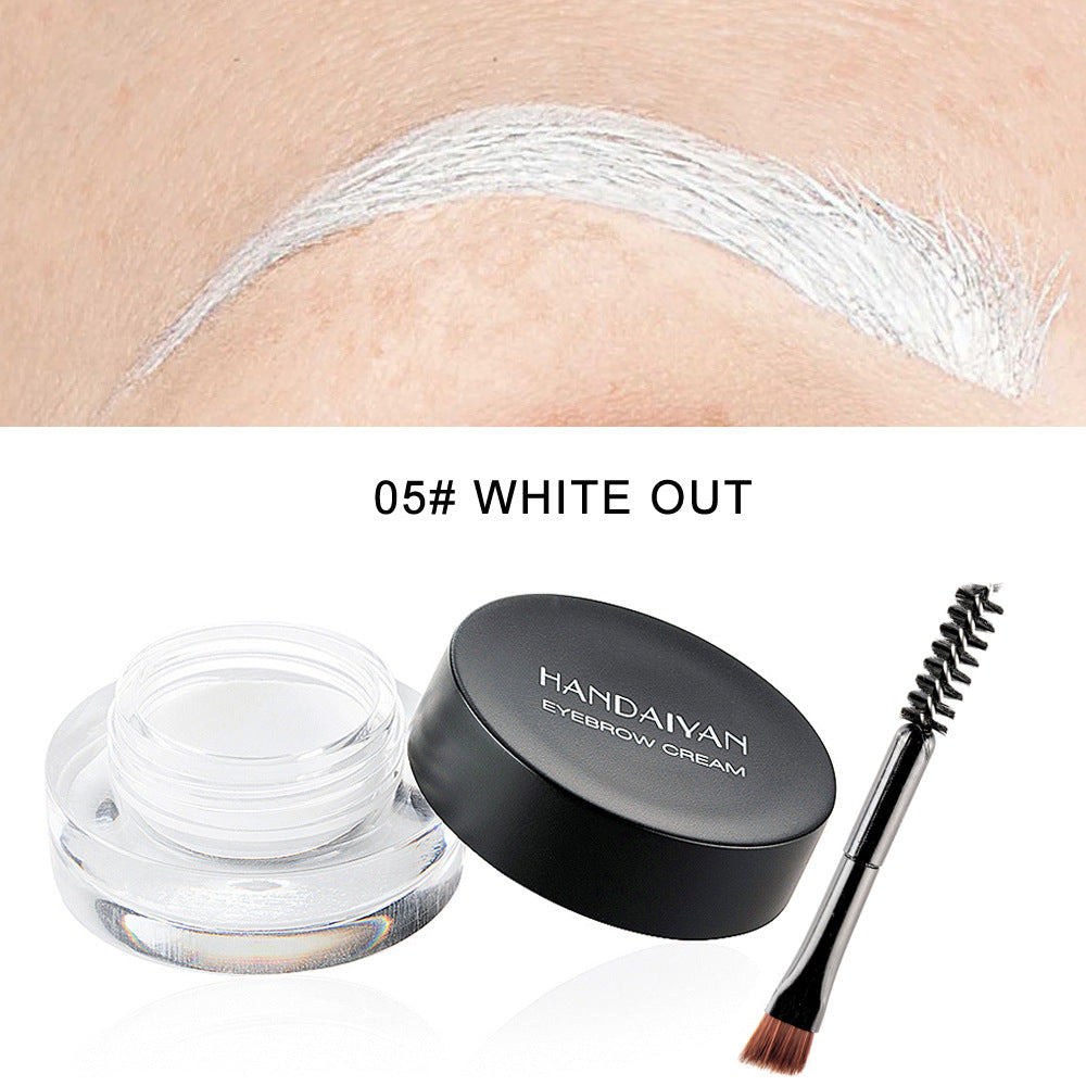 Waterproof Long-Lasting Eyebrow Cream Set - 12 Colors with Brush