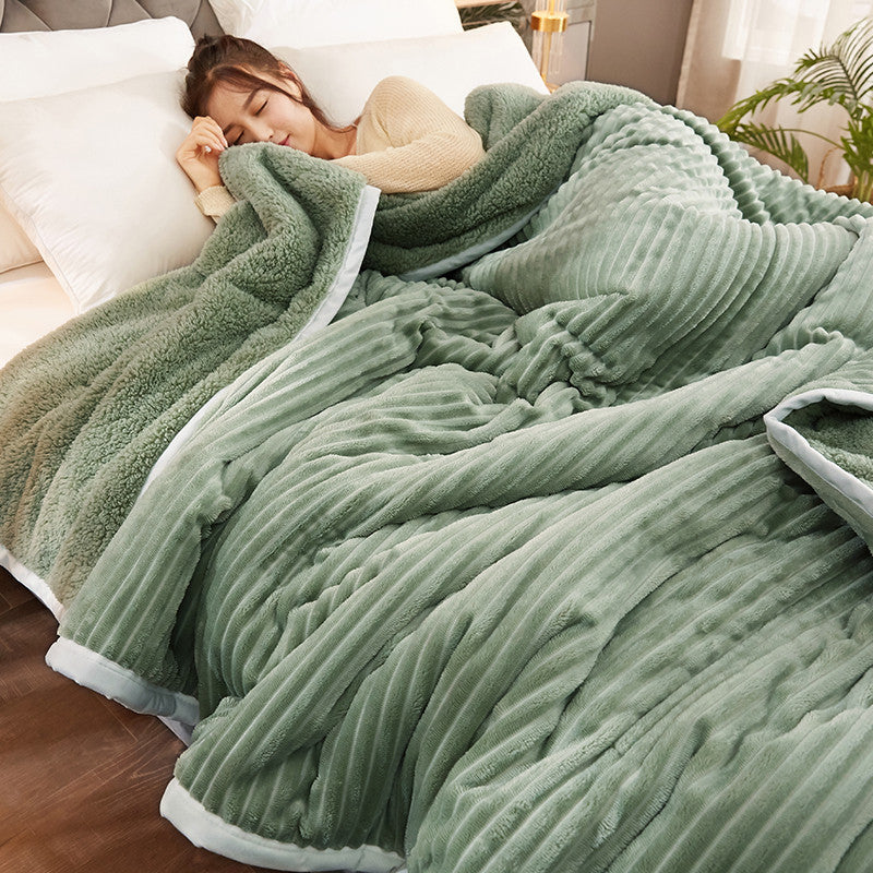 Magic Velvet Three Layer Thick Blanket - Light Luxury Lamb Cashmere Bedding