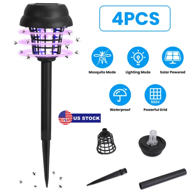 Solar Powered Wooden Stake Outdoor Decorative Landscape Light