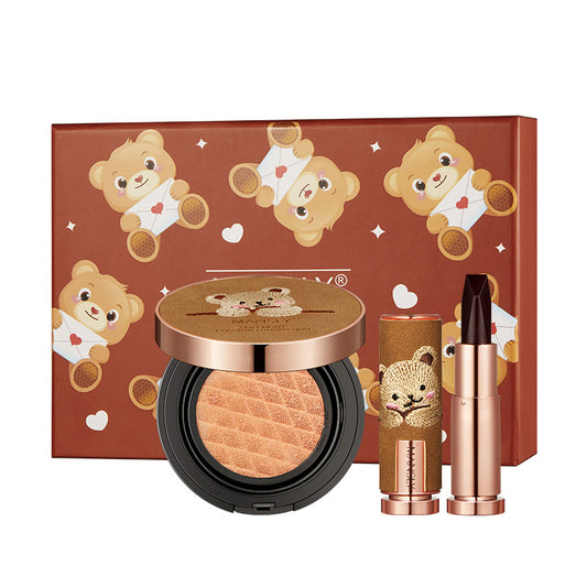 Concealer Cushion BB Cream Lipstick Set - Matte Multi-Color Makeup Kit