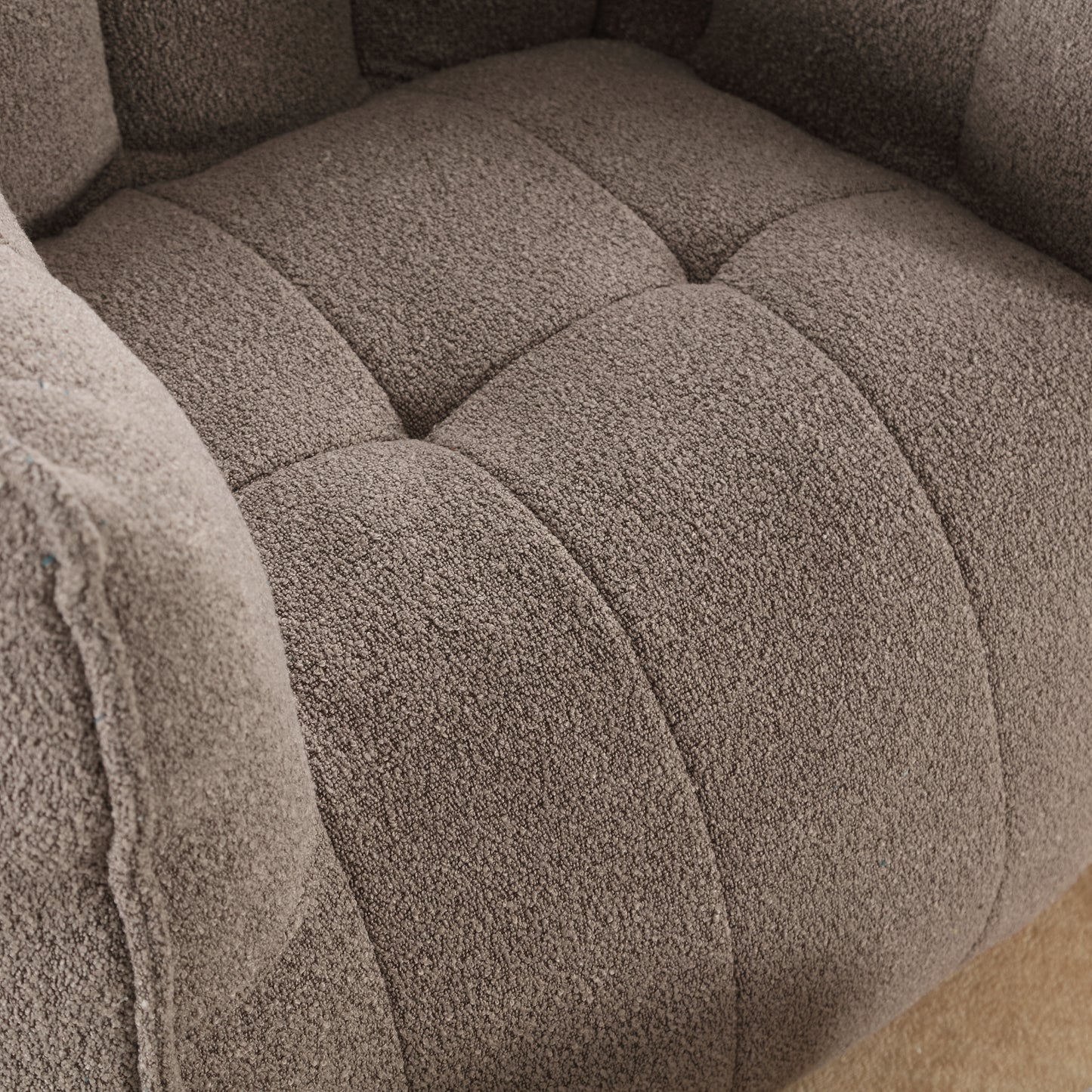 Coffee Soft Bean Bag Chair with Foam Filling - Comfortable Lazy Sofa