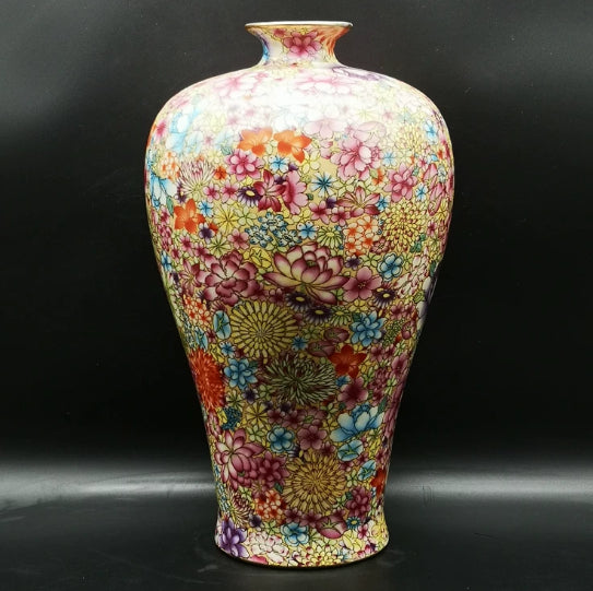 Ceramic Vase Home Decor - Chinese Style, 38x23cm, Colorful