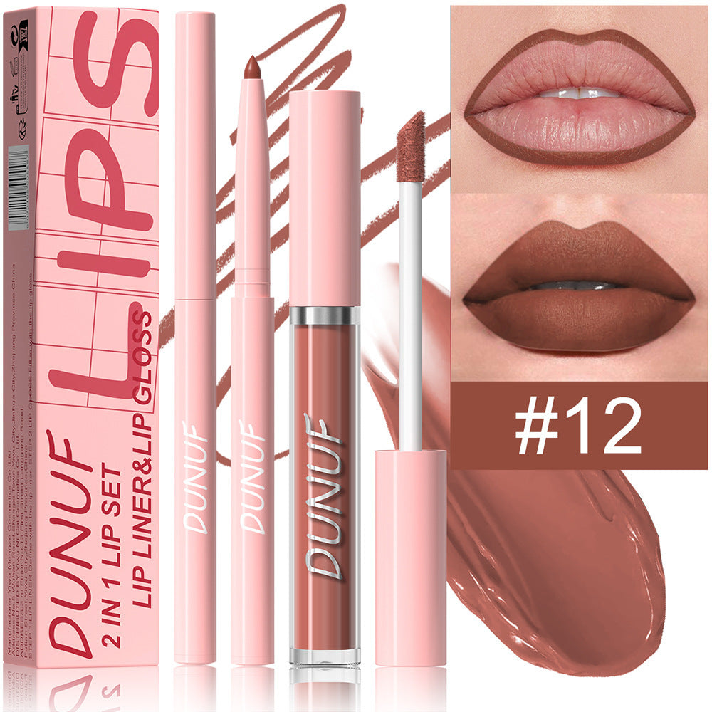 Velvet Matte Lip Glaze Set - Long-lasting, Highly Pigmented Lipstick for Natural Nude Look
