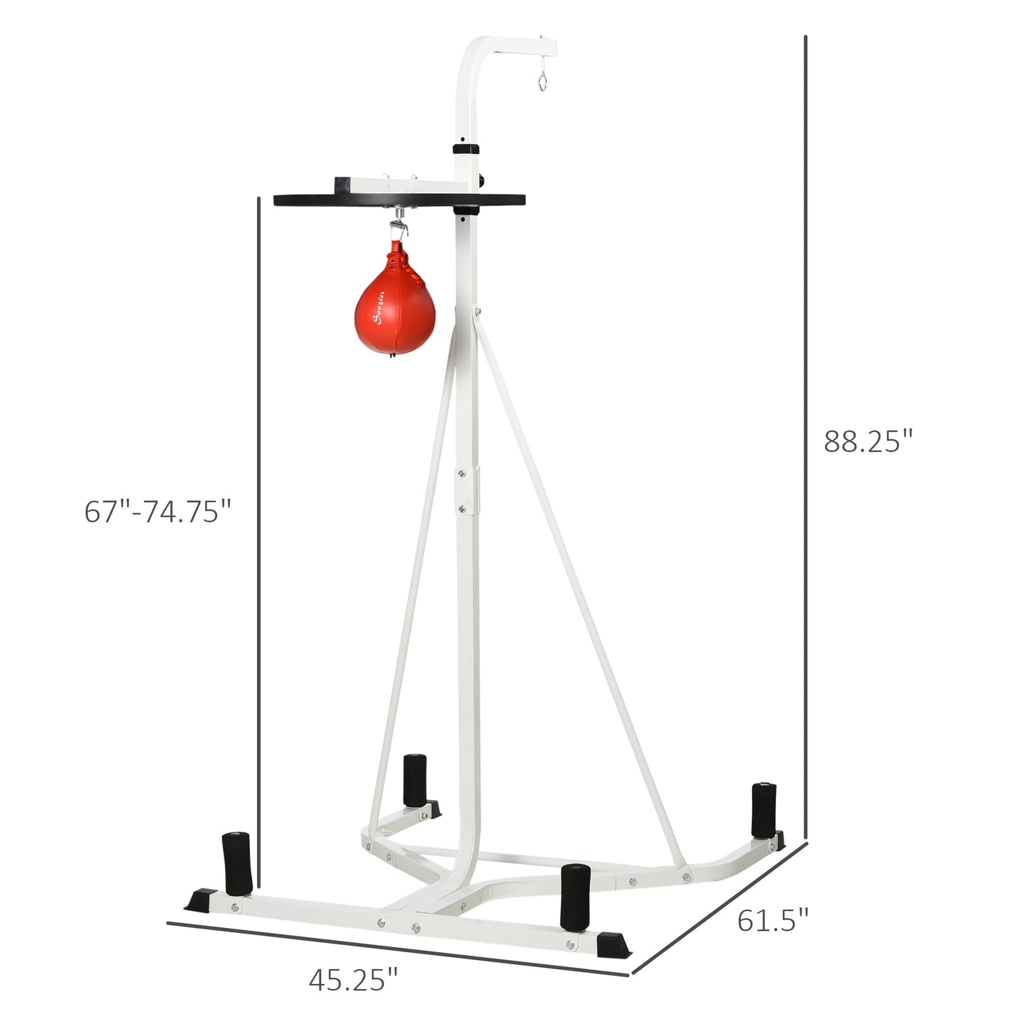 Adjustable 2-in-1 Punching Bag Stand with Weighted Base - White