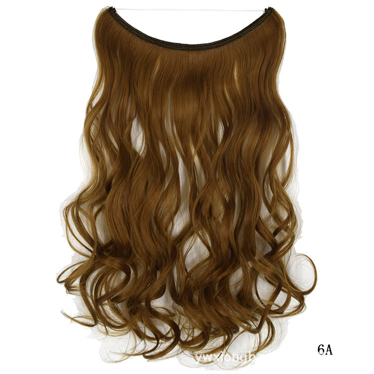 Seamless Hair Extension Wig Set for Women - High-Temperature Fiber, Multiple Colors
